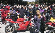 Riders waving hi
