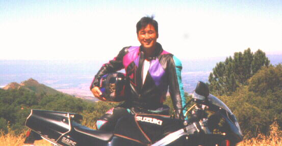 Doc Wong with his Suzuki